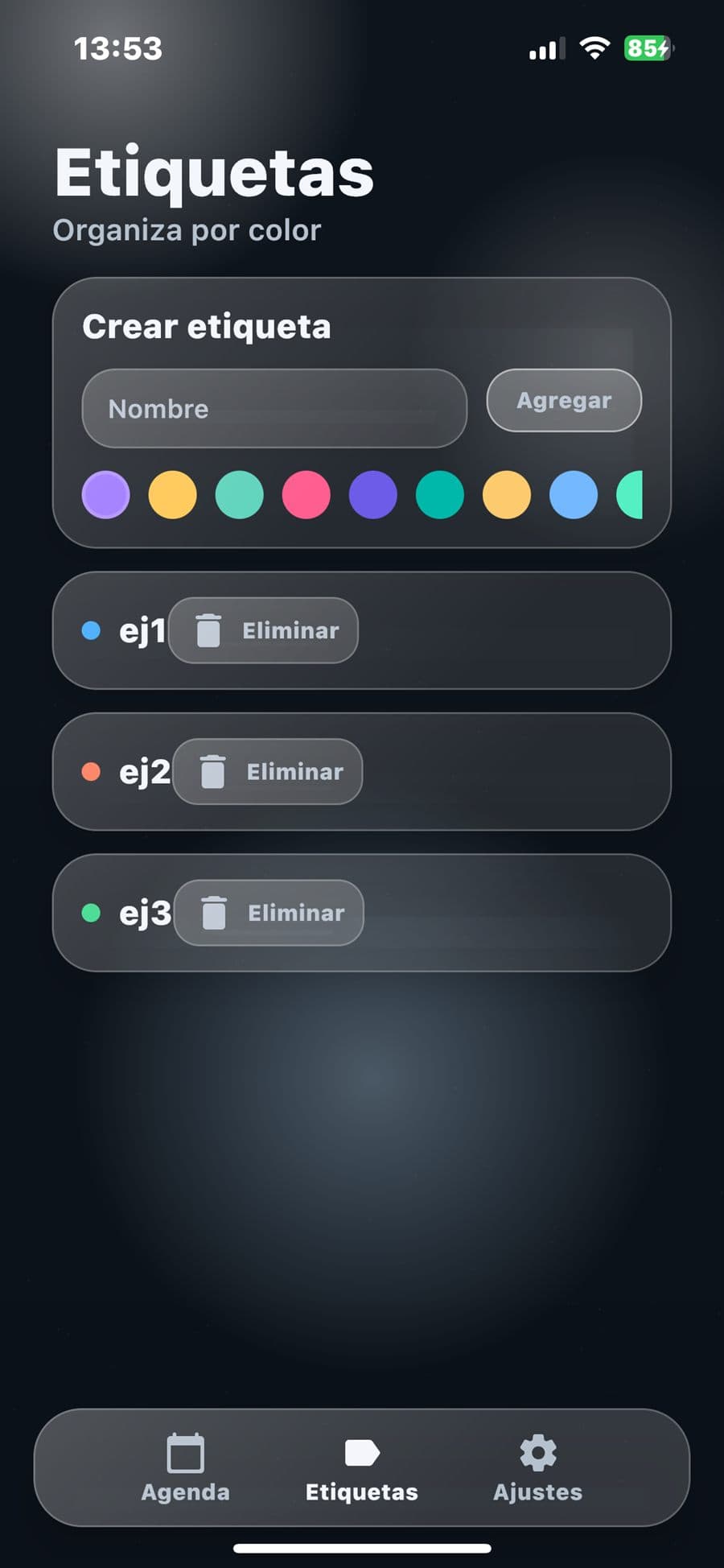 Gestión de etiquetas